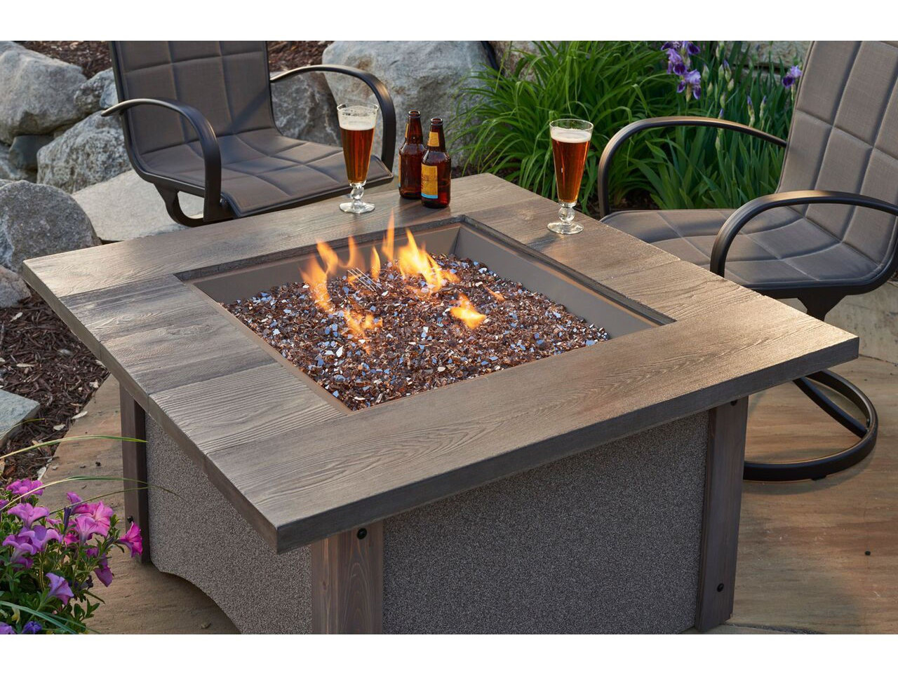 Deck Fire Pit Table
 Outdoor GreatRoom Pine Ridge Square Fire Pit Table with
