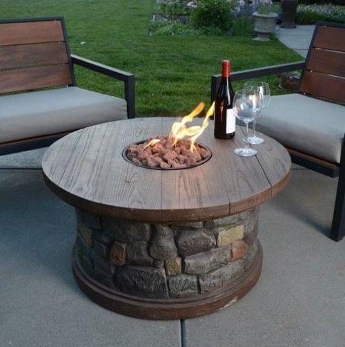 Deck Gas Fire Pit
 Gas Fire Pit Heater Patio Deck Pool Table Stone Outdoor