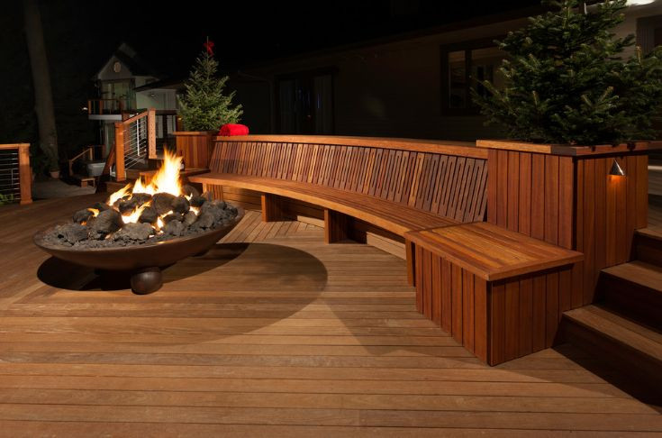 Deck With Fire Pit
 Outdoor Deck Designs Ideas of Furniture Flooring and Lighting