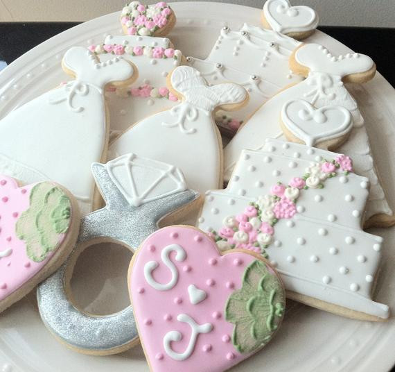 Decorated Wedding Cookies
 Items similar to Decorated Wedding Themed Cookies Cakes