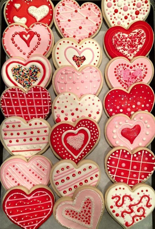 Decorating Valentine Sugar Cookies
 Heart Valentine Cookies e dozen custom decorated sugar