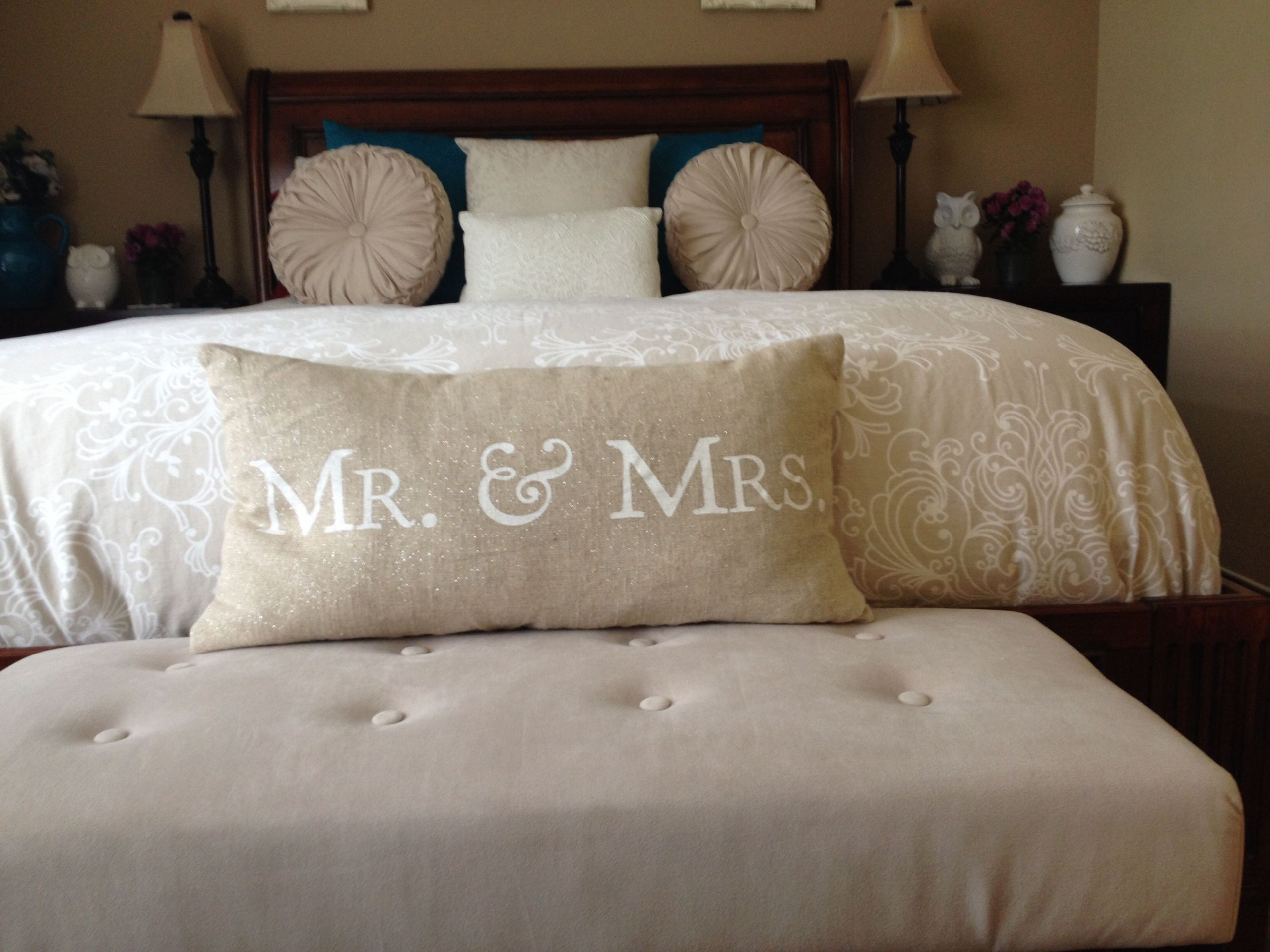 Decorative Bedroom Pillows
 Mr and mrs throw pillow bedroom decor Remodeling bedroom