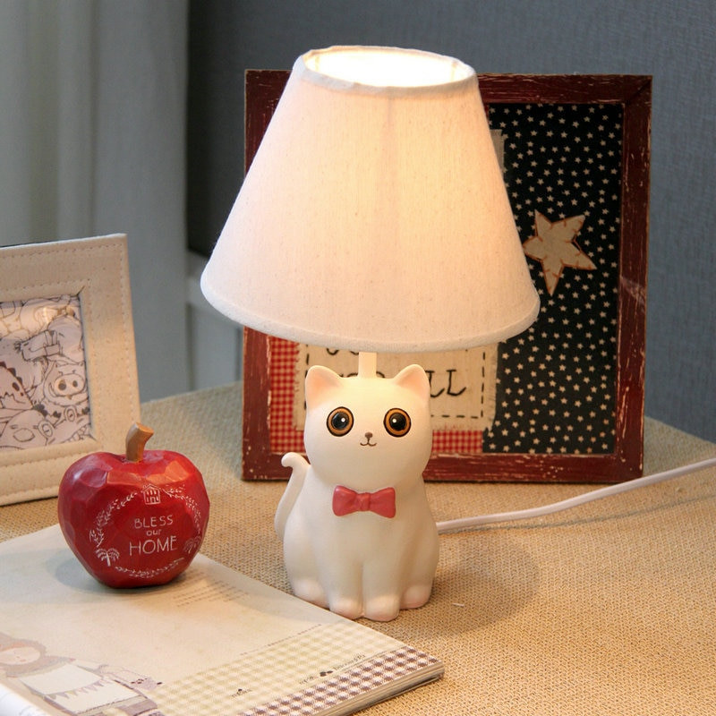 Desk Lamps For Kids' Rooms
 Cute Lovely Handmade Resin Cat Led E14 Table Lamp For