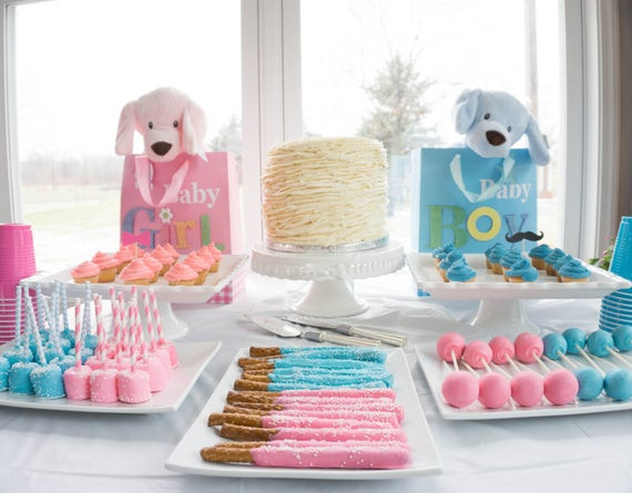 Dessert Ideas For Gender Reveal Party
 Items similar to Special Event Dessert Table Gender