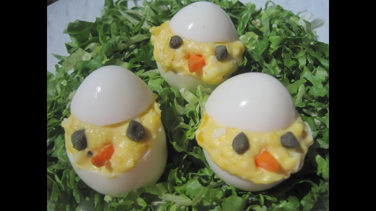 Deviled Eggs Easter Chicks
 EASTER DAY CHICKS How to make DEVILED EGGS Recipe