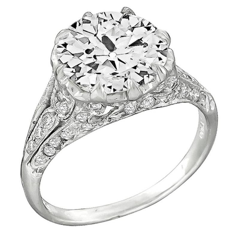 Diamond Rings For Sale
 3 10 Carat Diamond Platinum Engagement Ring For Sale at