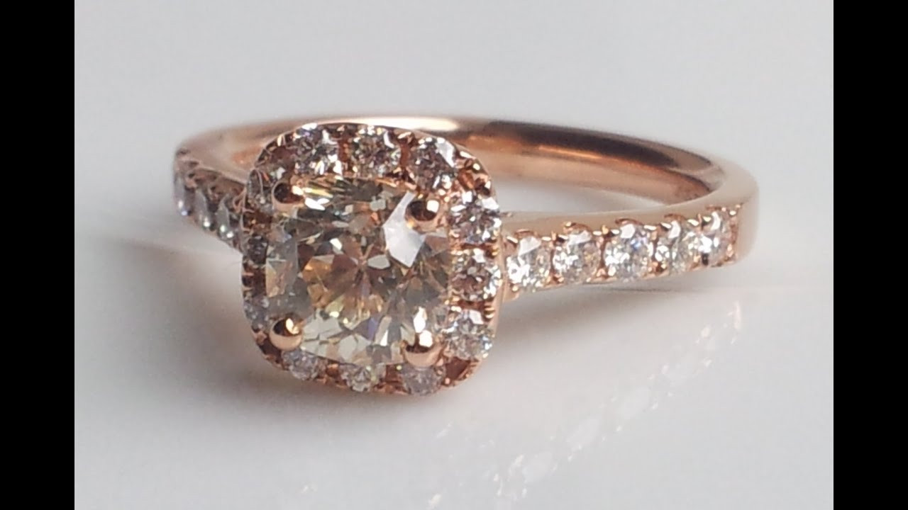 Diamond Rings For Sale
 1 49ct Sustainable Cushion Cut Diamond & Rose Gold Halo
