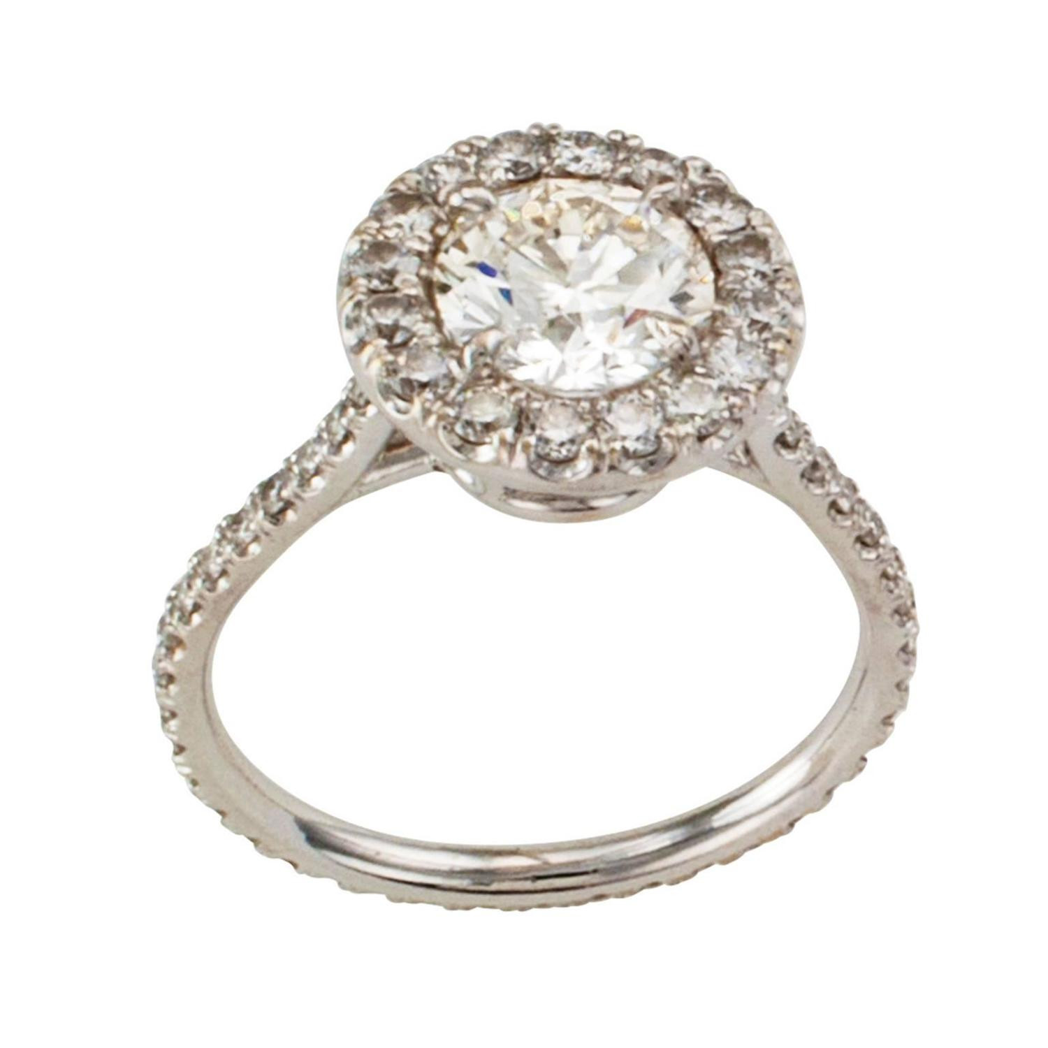 Diamond Rings For Sale
 Diamond Halo Engagement Ring For Sale at 1stdibs