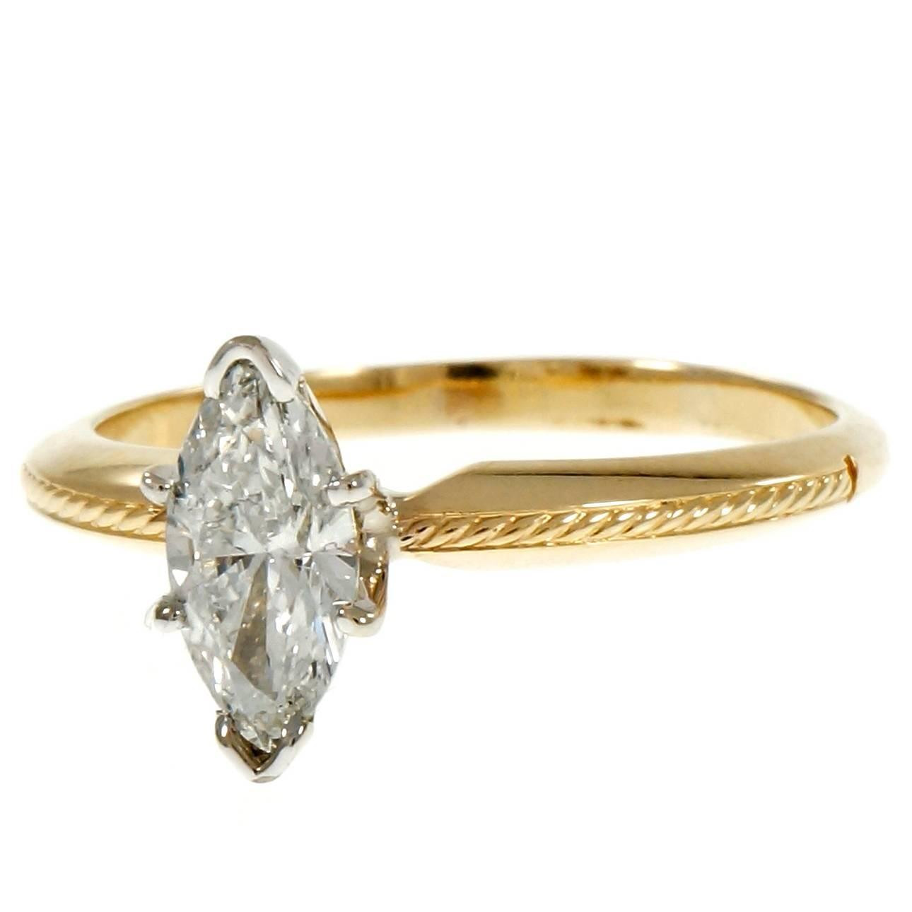 Diamond Rings For Sale
 Marquise Diamond Solitaire Gold Engagement Ring For Sale