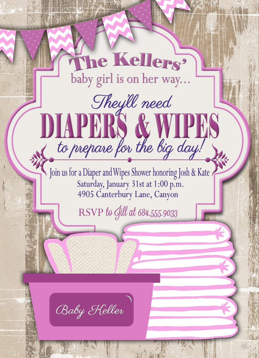 Diaper Party Ideas For Second Baby
 Baby Shower Invitation Diaper and Wipes Baby Shower