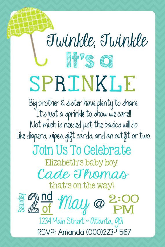 Diaper Party Ideas For Second Baby
 Baby Sprinkle Invitation Twinkle Twinkle It s a Sprinkle