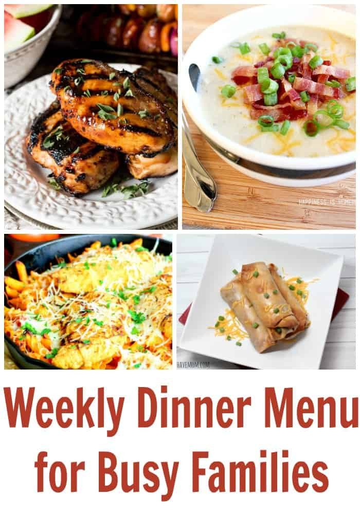 Dinners For The Week Ideas
 Weekly Dinner Menu For Busy Families Weekly Meal Plan