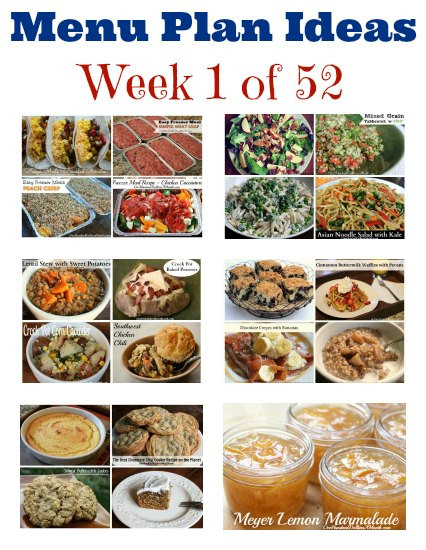 Dinners For The Week Ideas
 Weekly Meal Plan Menu Plan Ideas Week 1 of 52 e