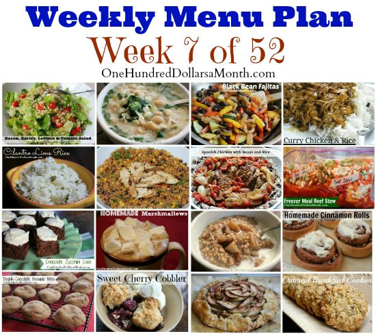 Dinners For The Week Ideas
 Weekly Meal Plan Menu Plan Ideas Week 7 of 52