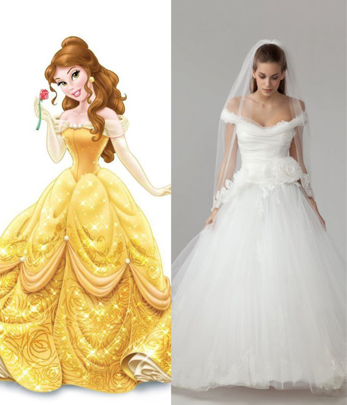 Disney Belle Wedding Dress
 Modern wedding dresses for every Disney princess