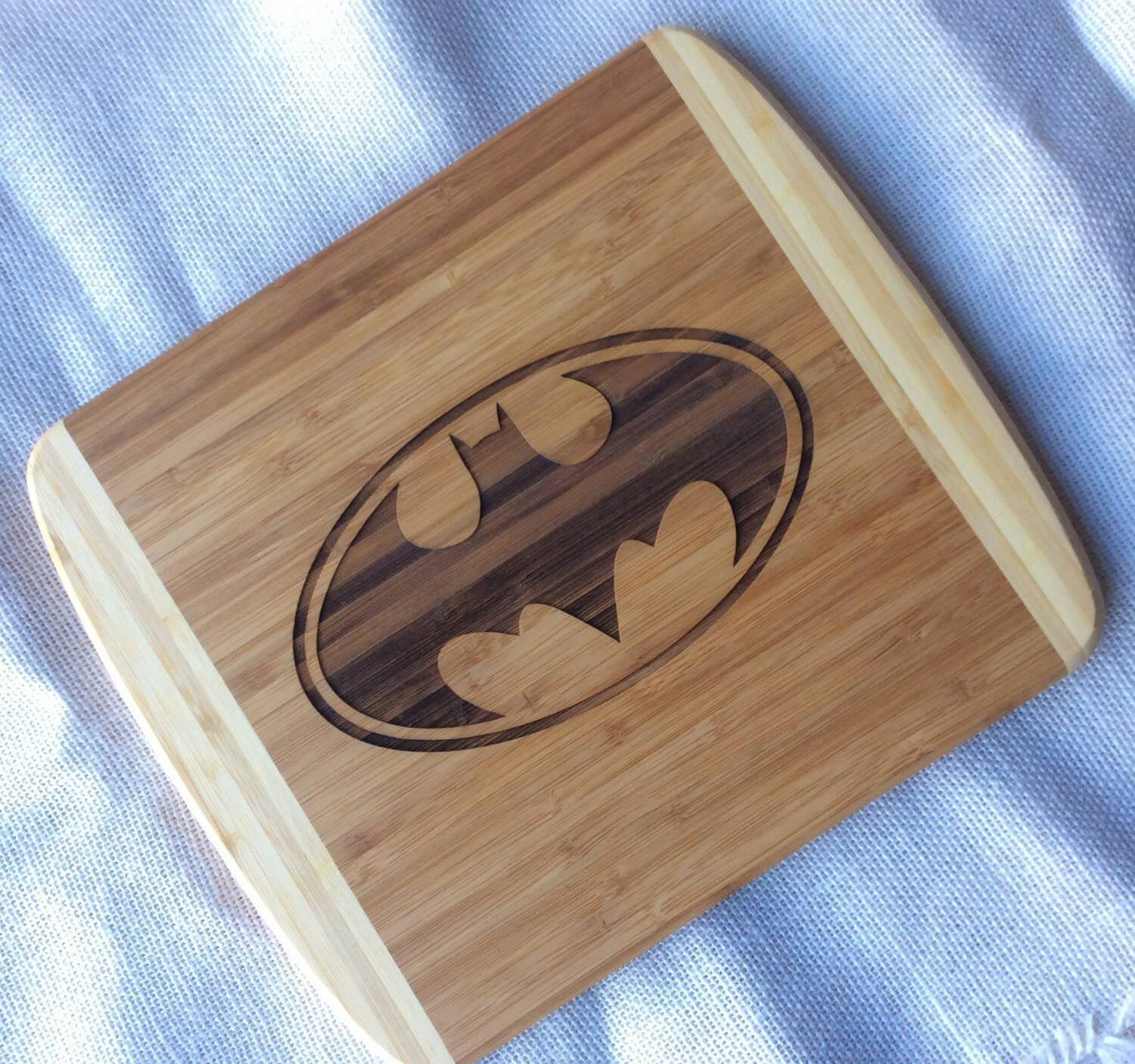 DIY Batman Gifts
 Batman inspired cutting boardsuperhero Gift batman t