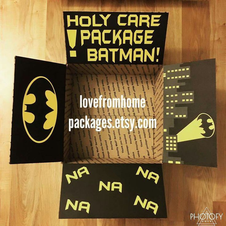 DIY Batman Gifts
 Batman package evin care package ideas Pinterest