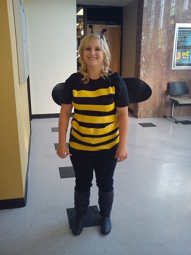 DIY Bee Costume For Adults
 Use black pantyhose to make your wings and you’re a bee