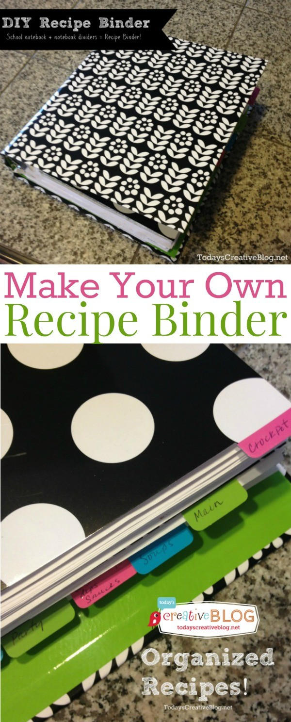 DIY Binder Organization
 Recipe Binder Organizing Recipes