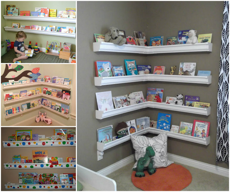 DIY Bookshelf For Kids
 Wonderful DIY Rain Gutter Bookshelves For Kids