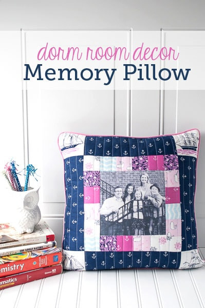 DIY College Dorm Decor
 Dorm Room Decorating Ideas Memory Pillow sewing pattern