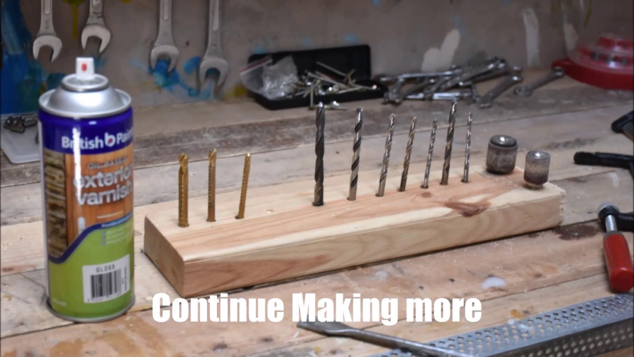 DIY Drill Bit Organizer
 Easy Drill Bit Holder Made In Minutes DIY Woodworking