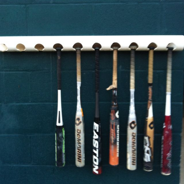 DIY Dugout Organizer
 Very creative baseball bat holder for dugouts