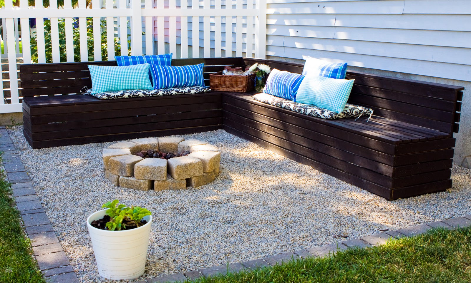 Diy Fire Pit Bench
 Bird and Berry Fire Pit Area and Benches