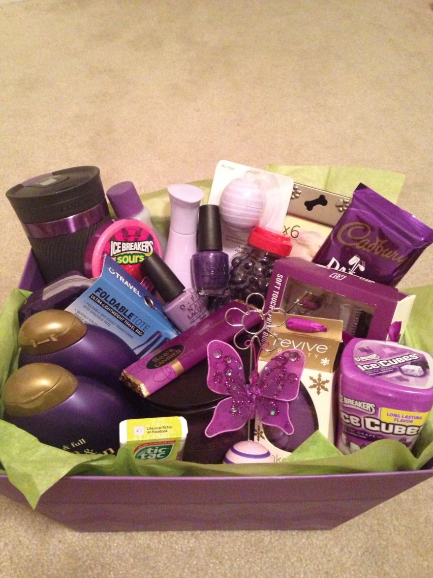 DIY Gift Baskets Ideas For Christmas
 Purple theme t basket Party and Gift Ideas