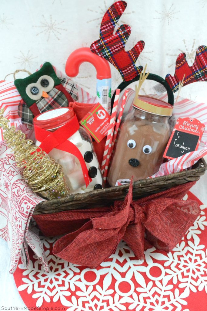 DIY Gift Baskets Ideas For Christmas
 Easy Holiday Gift Idea DIY Hot Cocoa Gift Basket