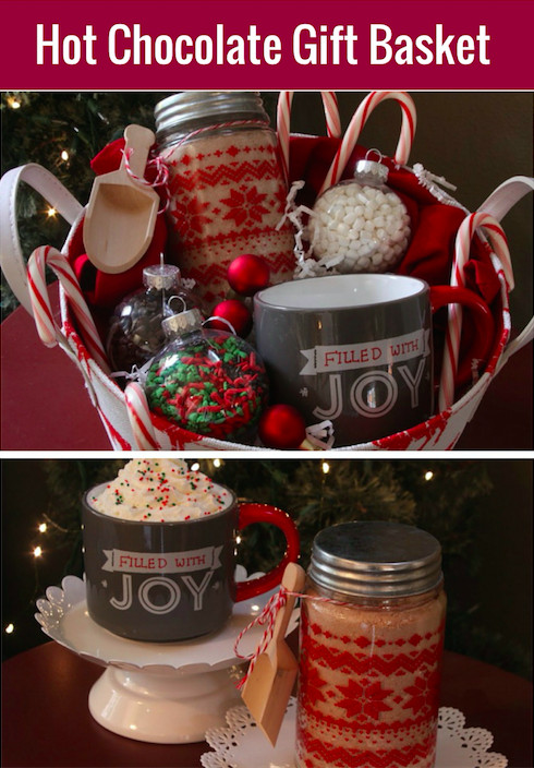 DIY Gift Baskets Ideas For Christmas
 Hot Cocoa Gift Basket with Homemade Cocoa Mix
