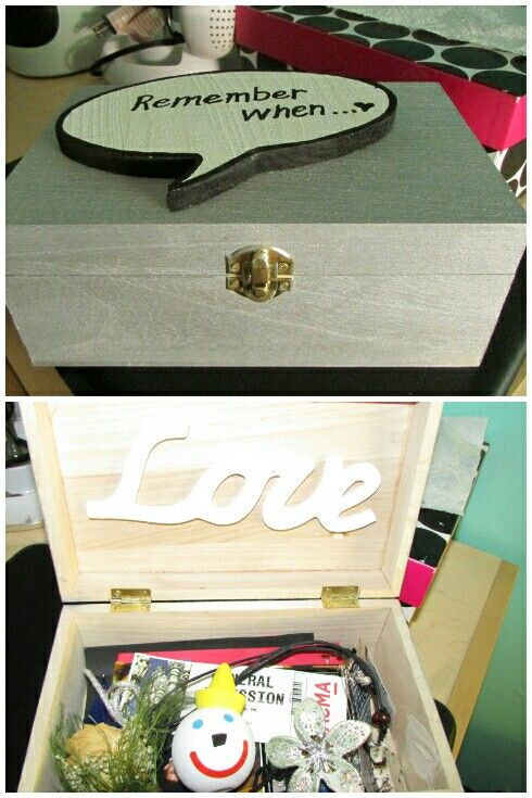 DIY Gift Box For Boyfriend
 Cute anniversary t for my boyfriend A box of memories