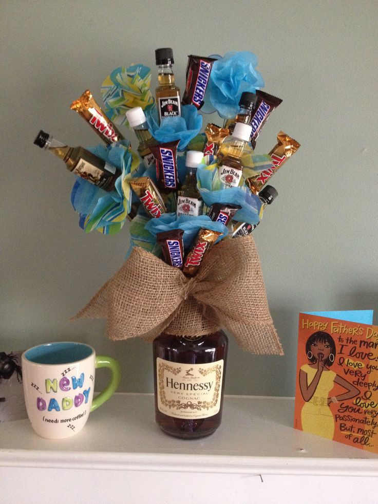 DIY Just Because Gifts For Him
 Man Flowers Father s Day Hennessey candy t DIY