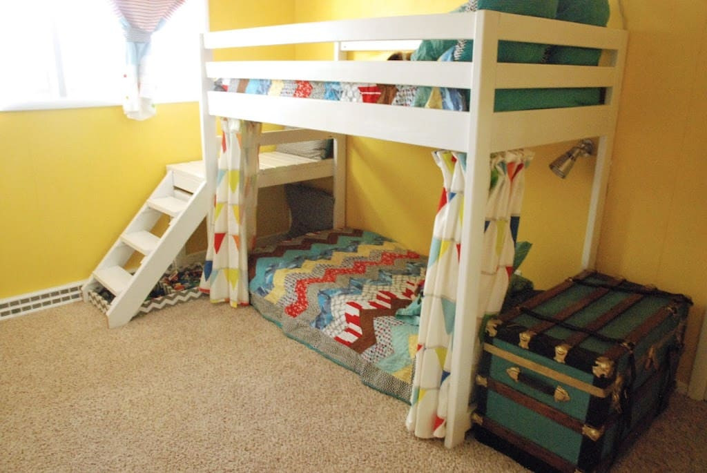 DIY Kids Beds
 DIY Kids Loft Bunk Bed with Stairs