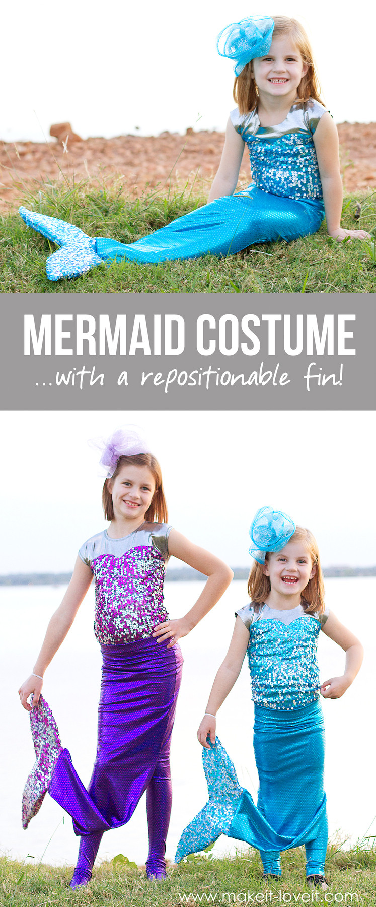 DIY Kids Mermaid Costume
 DIY Mermaid Costume with a REPOSITIONABLE Fin