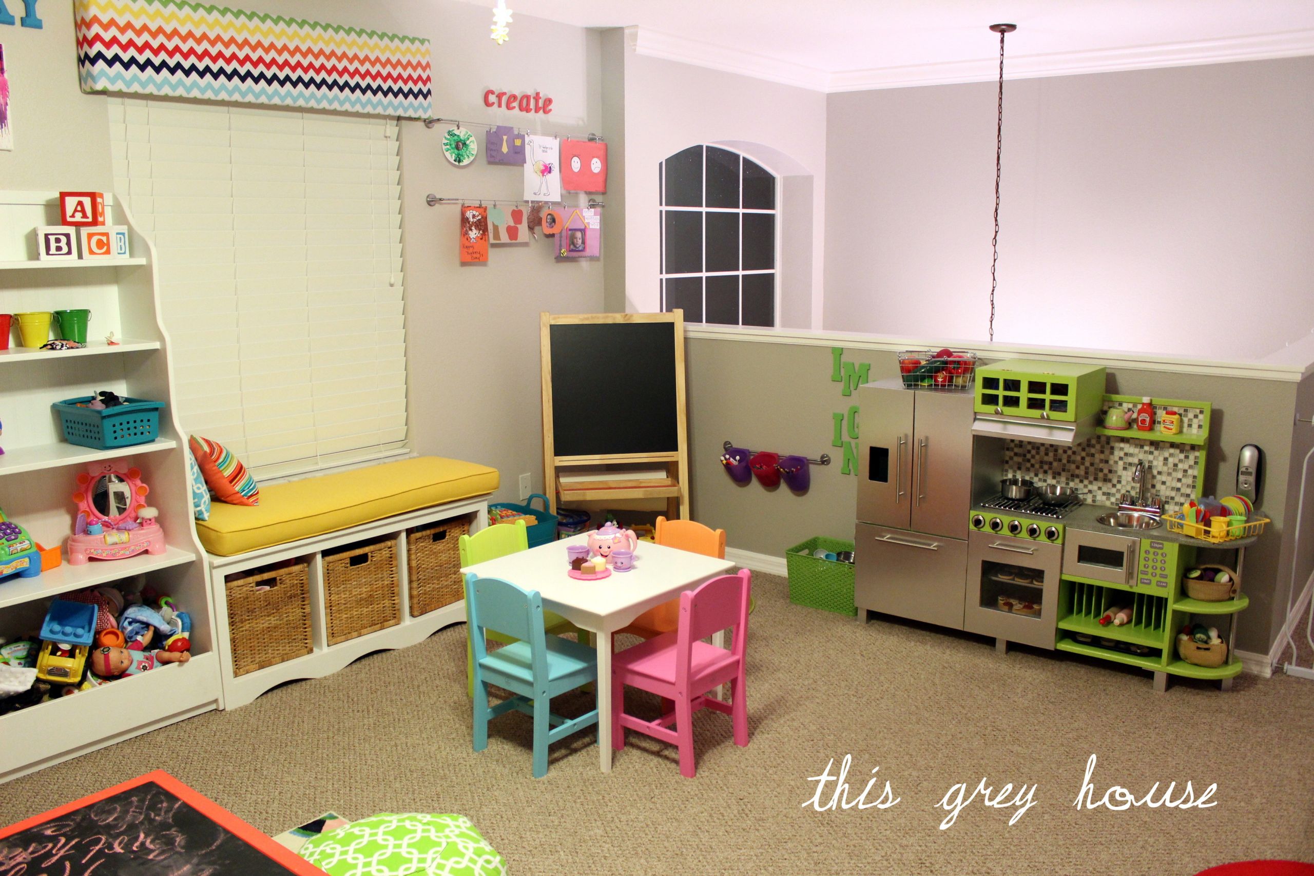 DIY Kids Playrooms
 Our Bright and Fun Playroom The Details