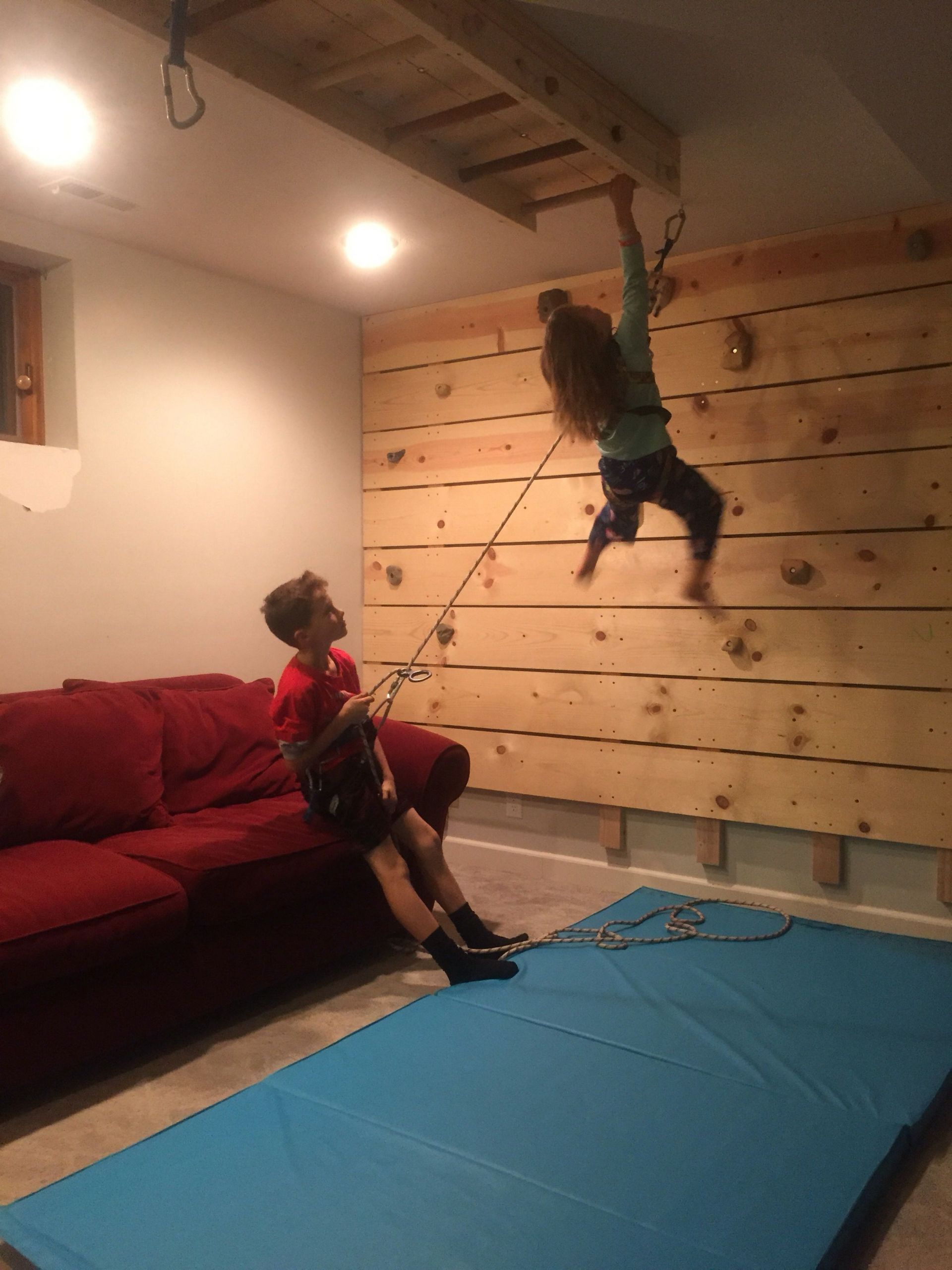 DIY Kids Rock Climbing Wall
 DIY Basement Rock Climbing Wall Belay – Dad vs Wild