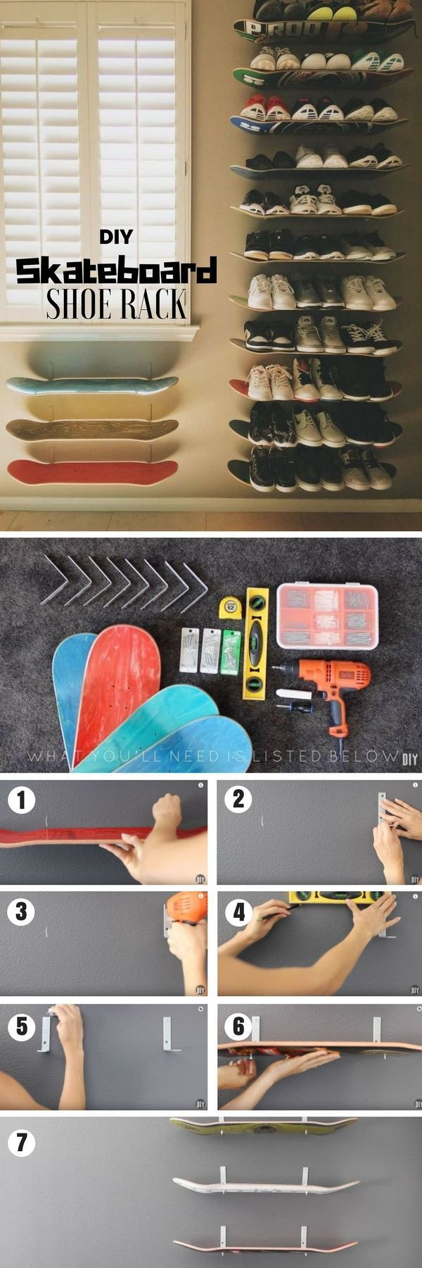 DIY Kids Shoe Rack
 Check out how to build a DIY shoe rack from old