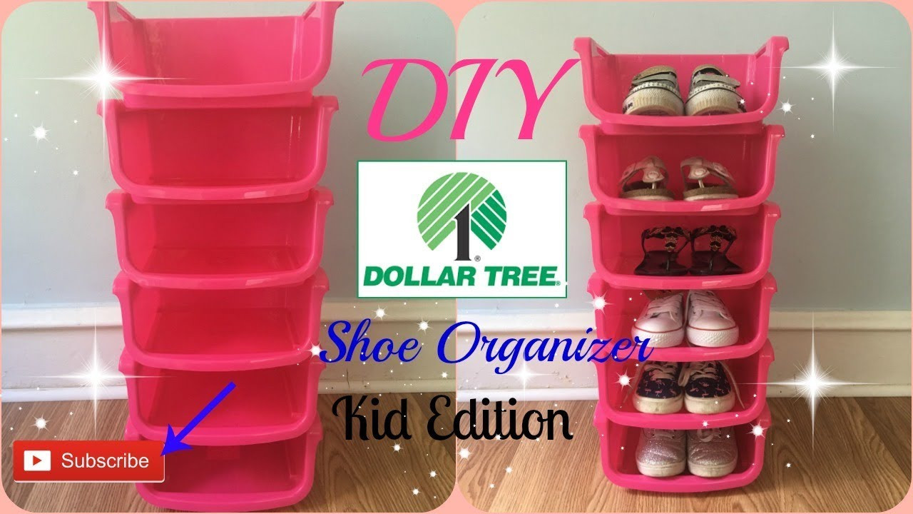 DIY Kids Shoe Rack
 DIY Dollar Tree Shoe Organizer