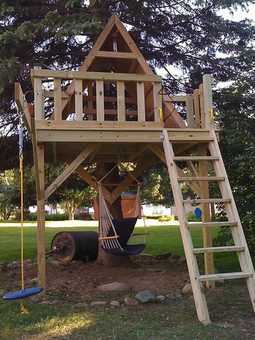 DIY Kids Treehouse
 Simple Diy Treehouse For Kids Play 25