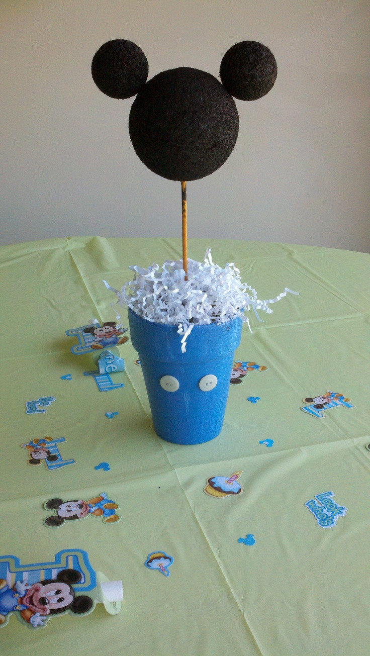 DIY Mickey Mouse Decorations
 DIY Mickey Mouse Centerpiece was a hit at my son s First