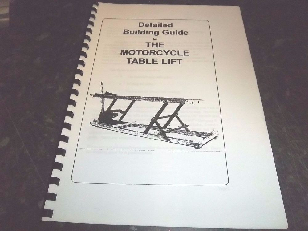 DIY Motorcycle Lift Table Plans
 DIY Motorcycle Lift Bench Table Build it yourself plans