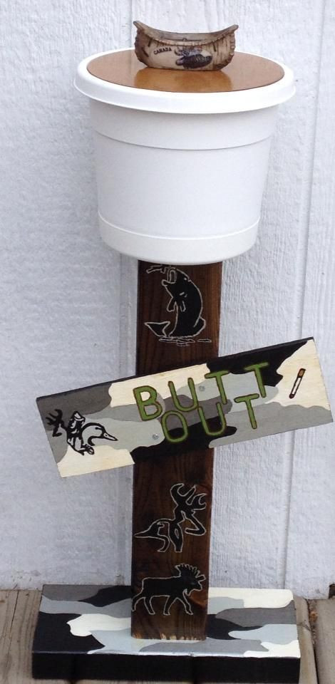 DIY Outdoor Ashtray
 Pin by Diana Thrash on Fence Post Ideas