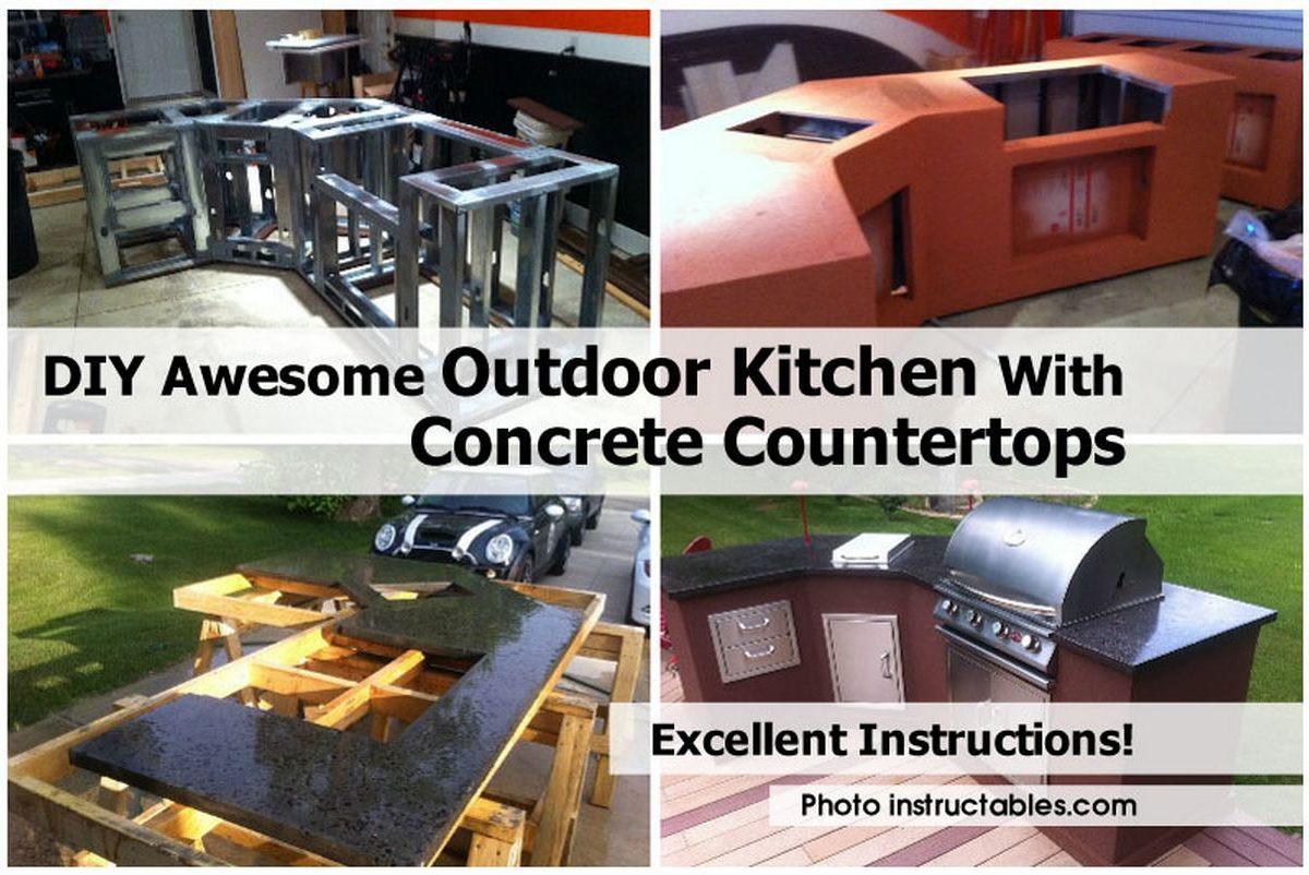 DIY Outdoor Countertops
 DIY Awesome Outdoor Kitchen With Concrete Countertops