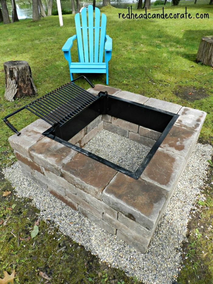 DIY Outdoor Fire Pit
 Easy DIY Fire Pit Kit with Grill Redhead Can Decorate