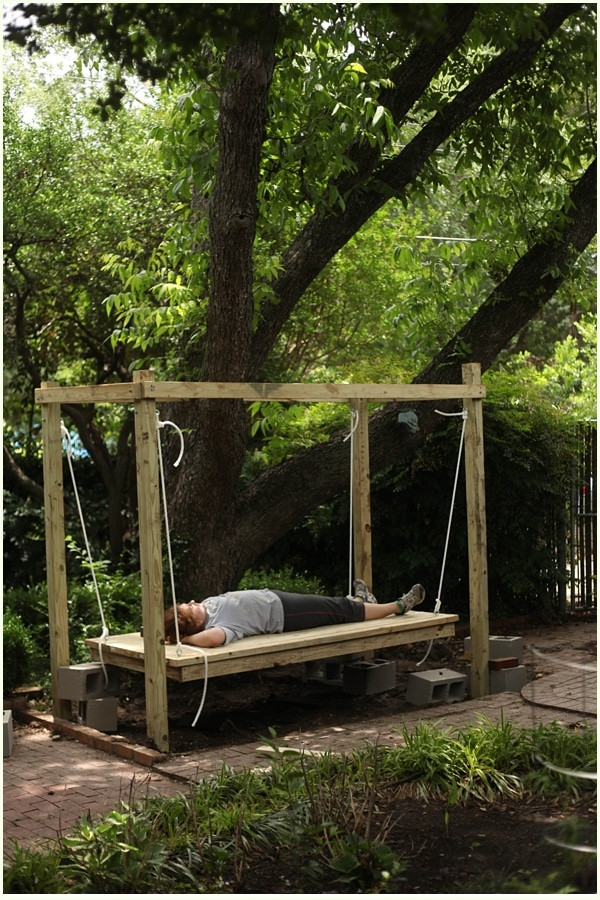 DIY Outdoor Hanging Bed
 How to Build a Hanging Bed Easy DIY Outdoor Swing Bed to
