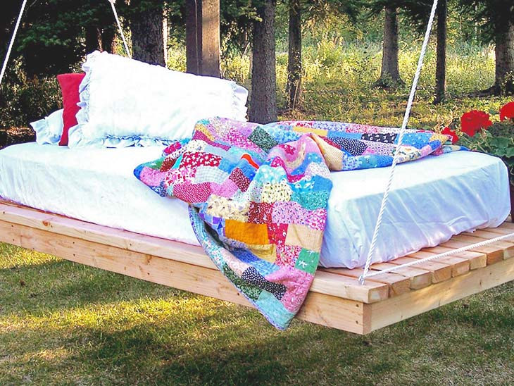 DIY Outdoor Hanging Bed
 DIY Outdoor Hanging & Swing Beds for Your Porch & Garden