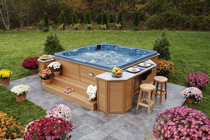 DIY Outdoor Hot Tub
 Mind Blowing Ideas for Patio Hot Tubs