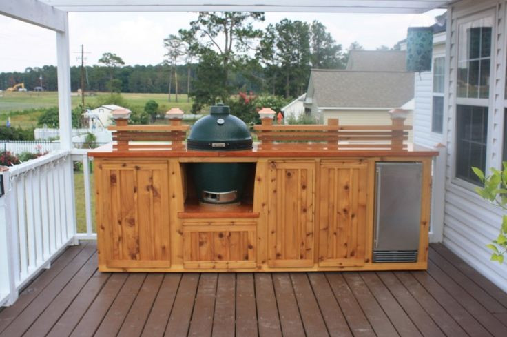 DIY Outdoor Kitchen Cabinets
 Astounding Outdoor Kitchen on Wood Deck With Natural