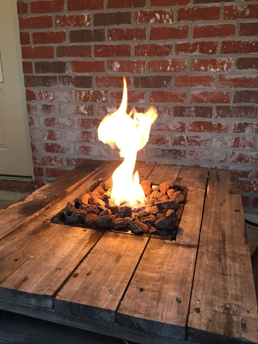 DIY Outdoor Propane Fire Pit
 Gas Fire Pit built into a pallet table Pallet Projects